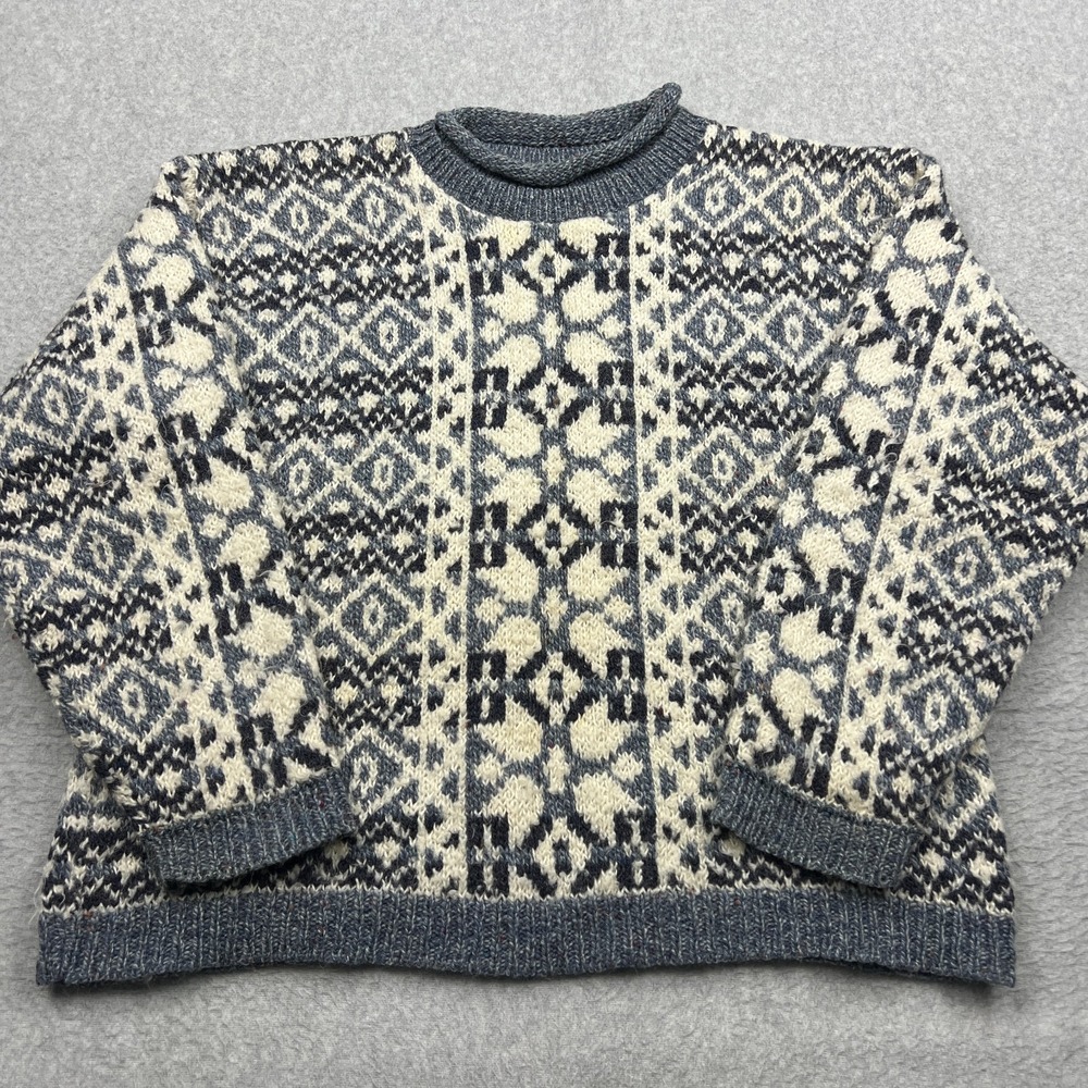 VTG Winona Sweater Men's Large Nordic Wool Mohair Rollneck Knit Pullover USA